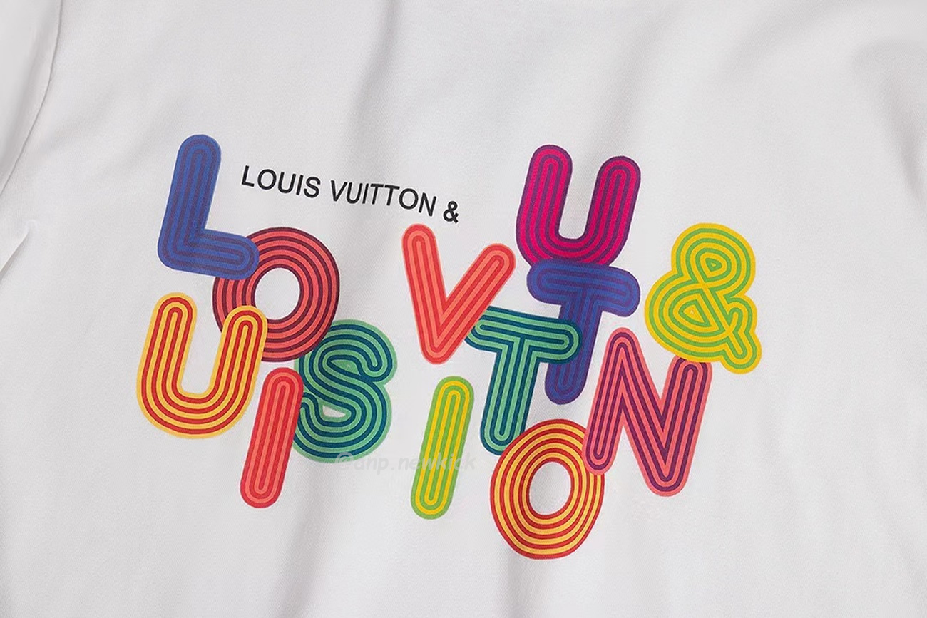 Louis Vuitton Colorful Letter Printed Short Sleeves T Shirt (6) - newkick.vip